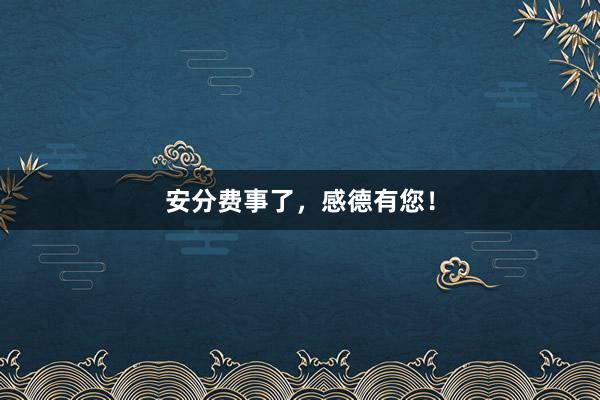 安分费事了，感德有您！